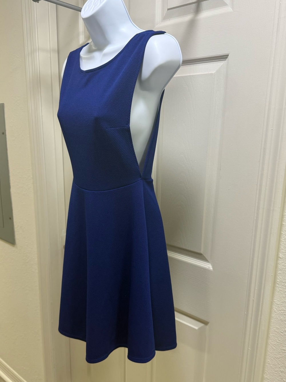 Royal Blue Fit & Flare Sleeveless Dress | Size M